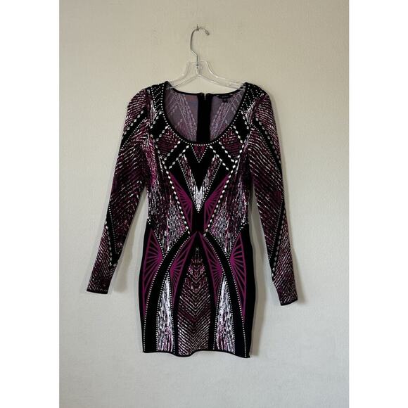 GUESS Size Small Jacquard Embellished Bodycon Dress Sexy Club Party Glam READ - Picture 1 of 13